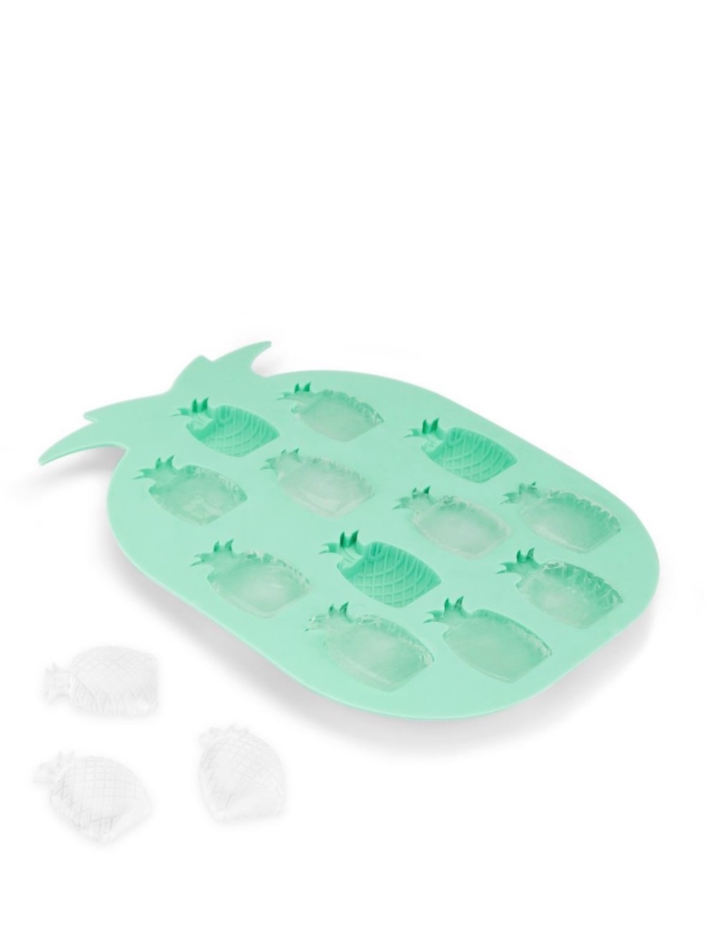 NWT Blush Pineapple Silicone Ice Cube Tray Mold Aqua Tropical Barware - Picture 4 of 9